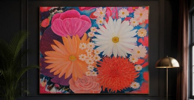Acrylic painting of a Burst of Flowers
