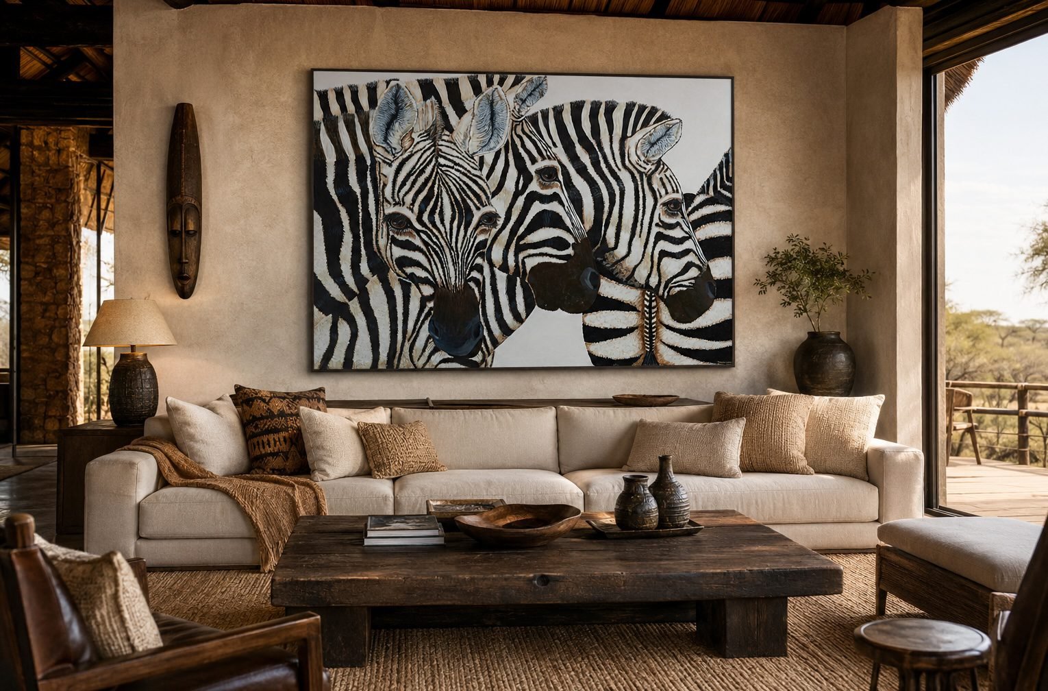 Zebras in a Safri Lodge
